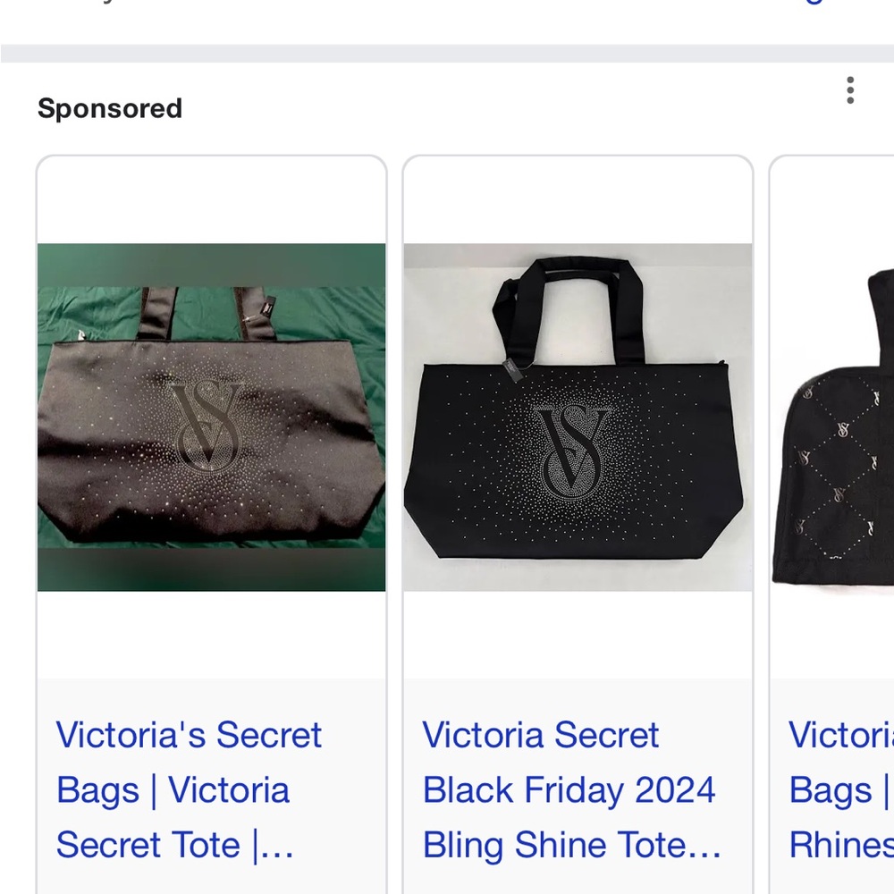 Victoria's Secret Black Rhinestone Tote